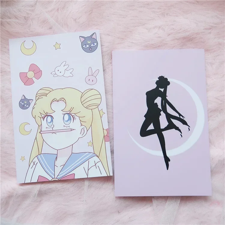 Anime Sailor Moon Tsukino Usagi Transforms into Notebook Anime Girl Figures Notebook Gift Hand Ledger Journal Peripheral Toys