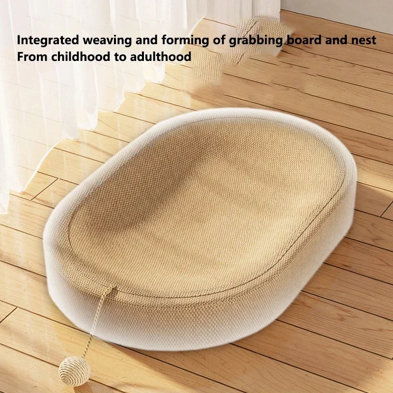 Cat Scratching Board Cat Litter Large Oval Sisal Basin Abrasion Claw Wear-resistant Does Not Fall Off The Chip Pet Supplies