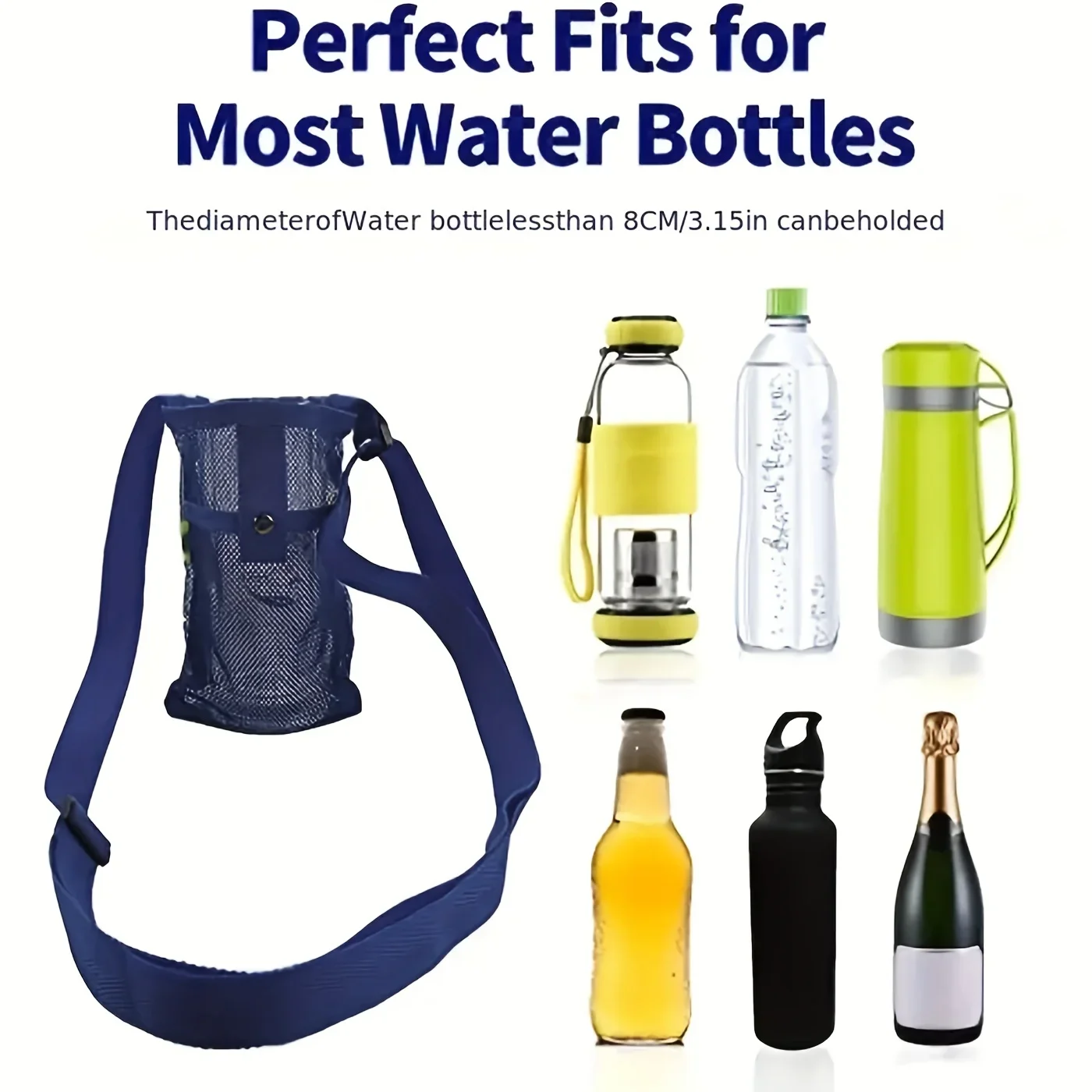 Outdoor Umhängetasche Aufbewahrung becher Set Mesh Wasser flasche Träger tragbare Handy Aufbewahrung tasche faltbare Ärmel tasche