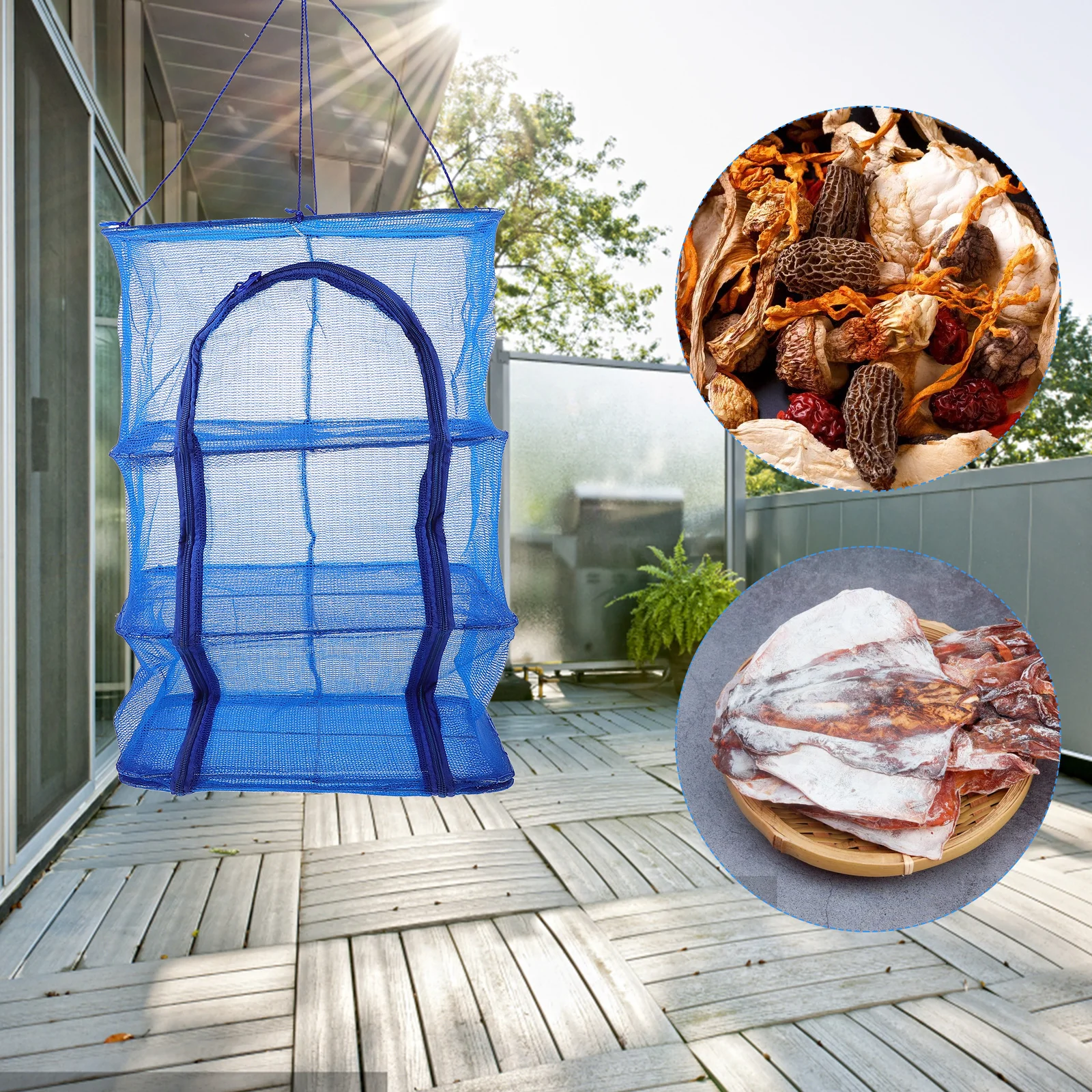 

Folding Drying Rack Mesh Fabric Metal Breathable Open Mesh Quick Dry Fish Vegetable Net Hanging Basket Extra Large