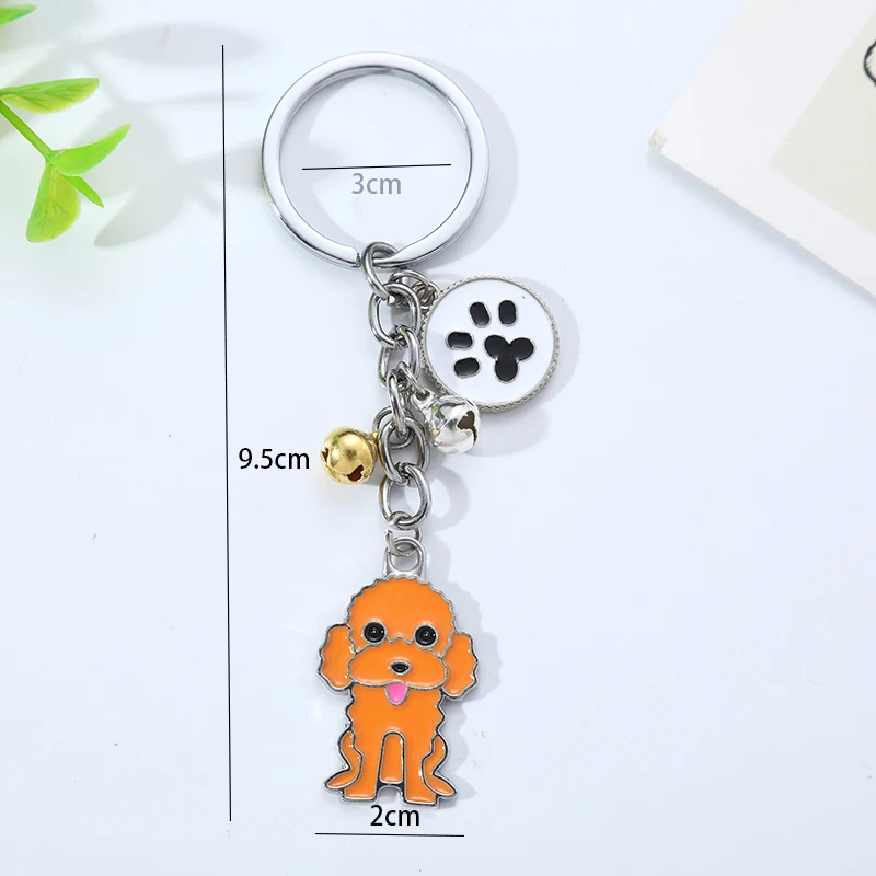 Fashion Pet Cartoon Akita Keychain Dog Pendant Animal Bell Enamel Keyring Women Bag Jewelry Girls gifts