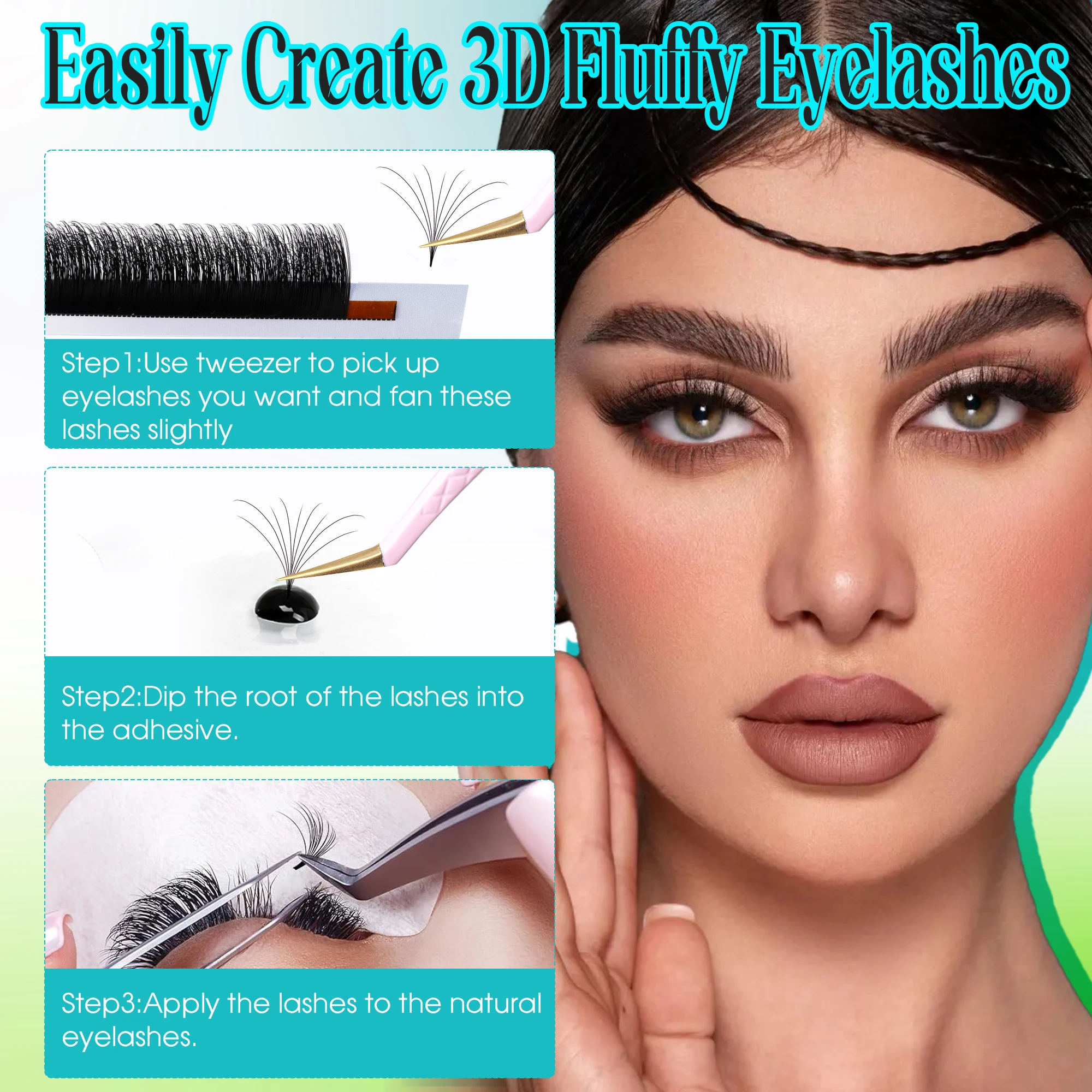 Gemerry Camellia Easy Fan Lashes do przedłużania rzęs Wielowarstwowe 6D Fluffy Russian Volume Lash Super Soft Natural Makeup Tools — zdjęcie 5