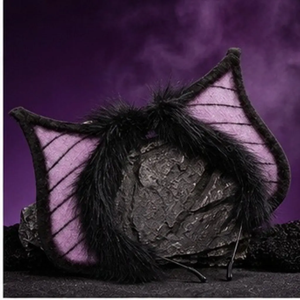 Halloween Bat Ears Headband Adult Devil Headband Realistic Animal Ear Hair Hoop for Women Cosplay Party Dress Up Stage Photo