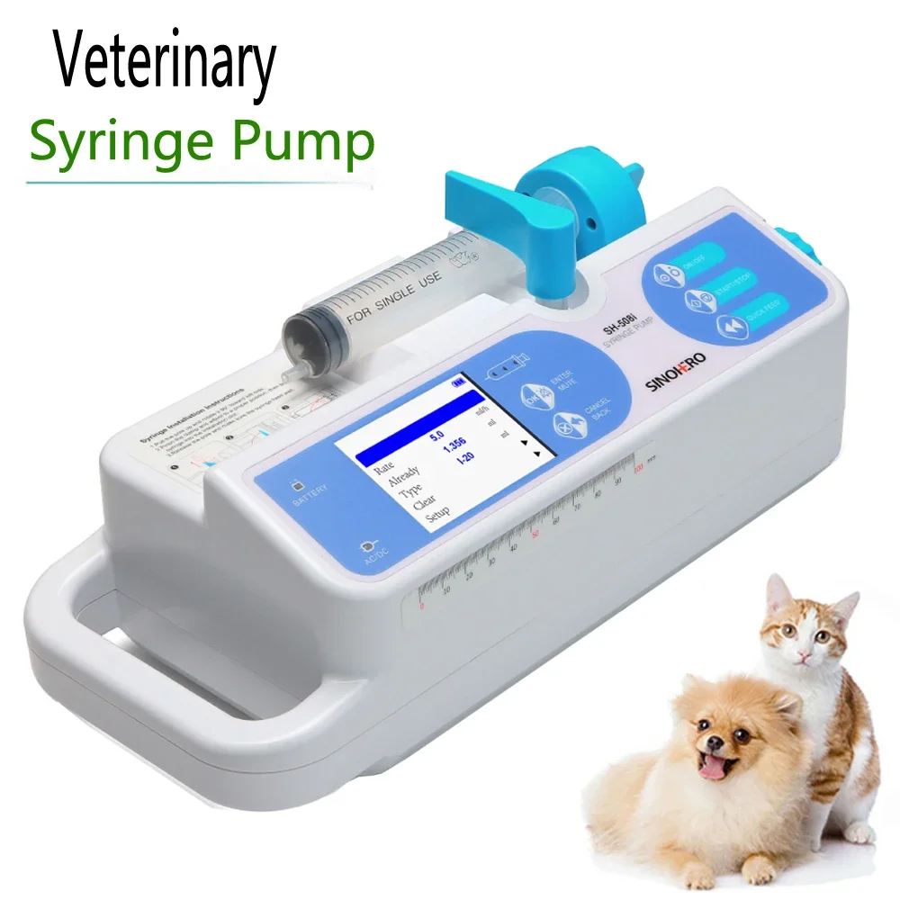 

SH508i-VET Veterinary Syringe Pump Real-time Alarm LCD Electric Animals Hospital Medical Single channel Infusion Syringe Pump