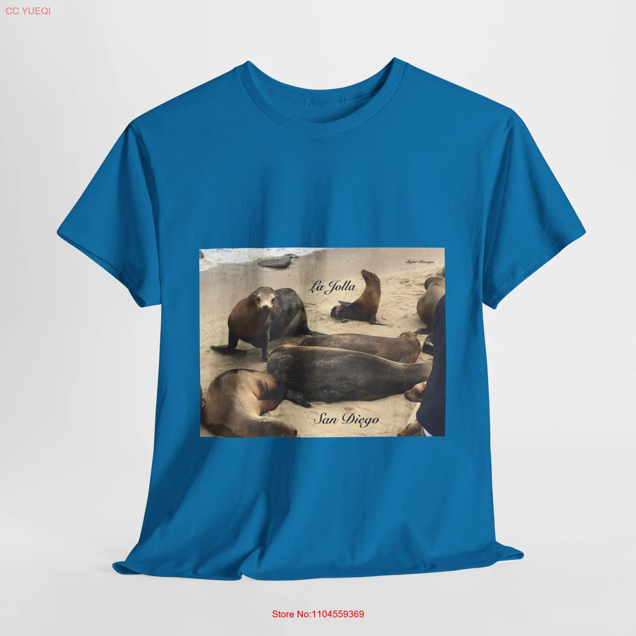 La Jolla Sea Lions Heavy Cotton T Shirt San Diego California Souvenir for Animal Lovers Beach Vacation Apparel Wildlife