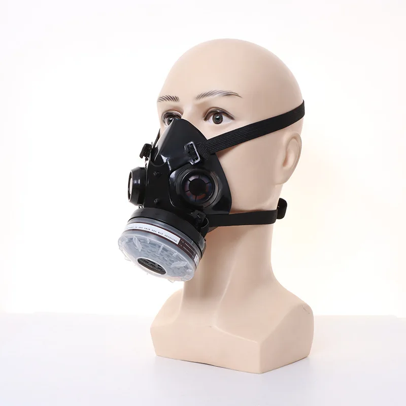 New Half Face Black Gas Mask Respirator Natural Rubber Work Safety Mask For Polishing Welding Pesticide Spraying Breath