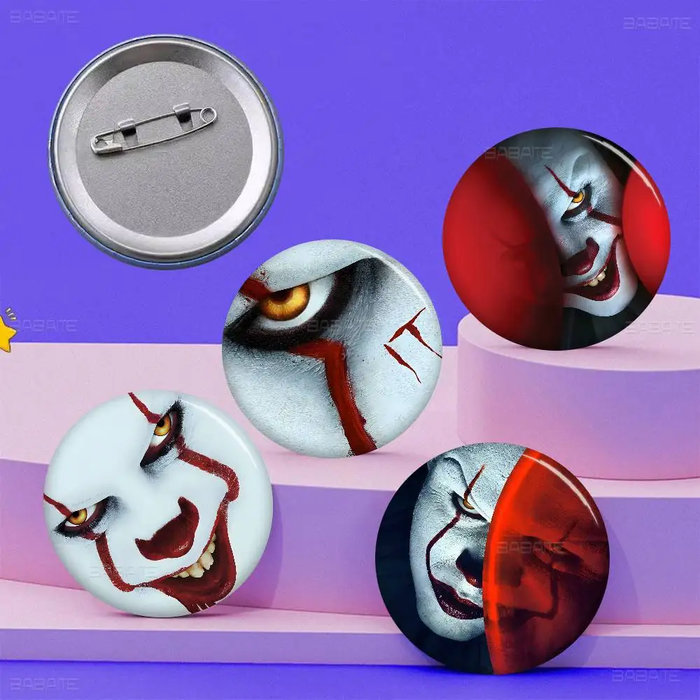 I-It P-Pennywise Clown 58mm Cute Series Pins Funny Badge Interesting Cartoon Animals Brooches Backpack Clothes Gift Accessory
