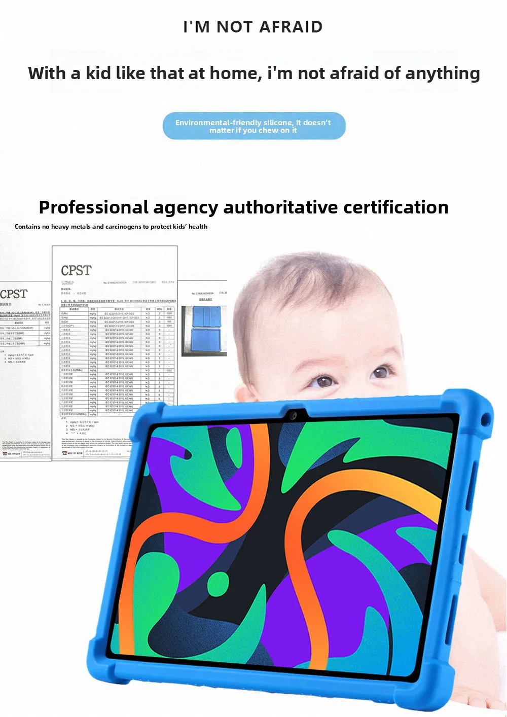 FÜR Lenovo Idea Tab 11 Hülle Silikon Stoßfeste Standabdeckung Kinderfreundlicher Fallschutz TB336ZU – Detail 4