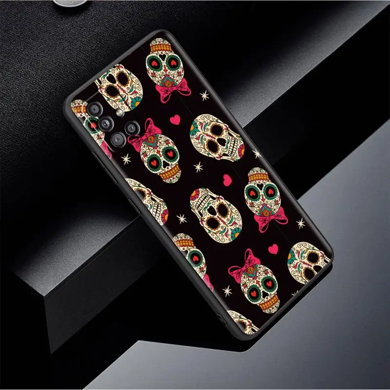 Cool Flower Skull Art Case For Samsung Galaxy A54 A52 A14 5G A53 A12 A13 A71 A23 A34 A33 A21s Phone Cover