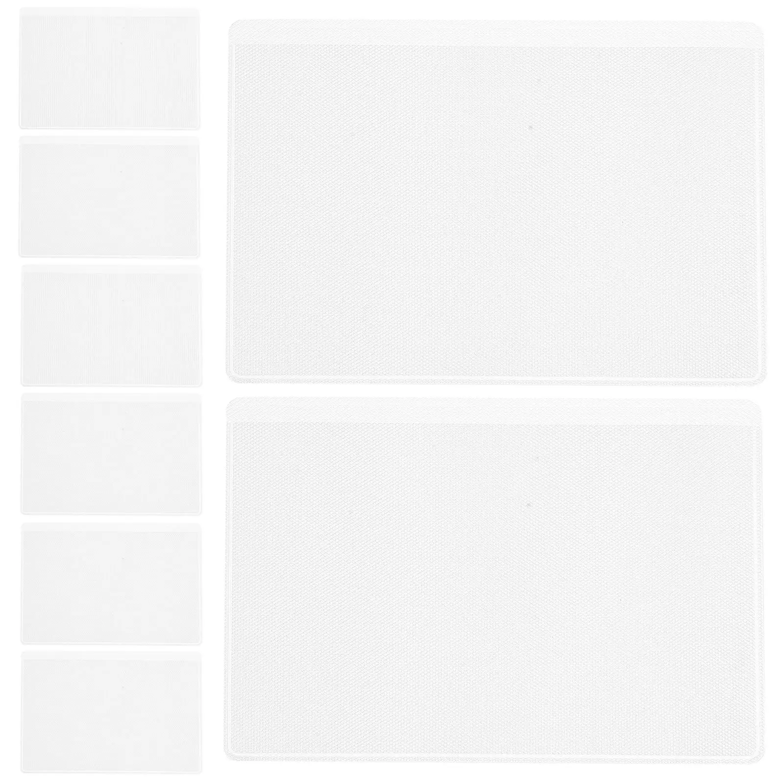 50 Pcs Business Card Protection Case Credit Sleeves Badge Antimagnetic PVC Clear Semitransparent Multifunctional