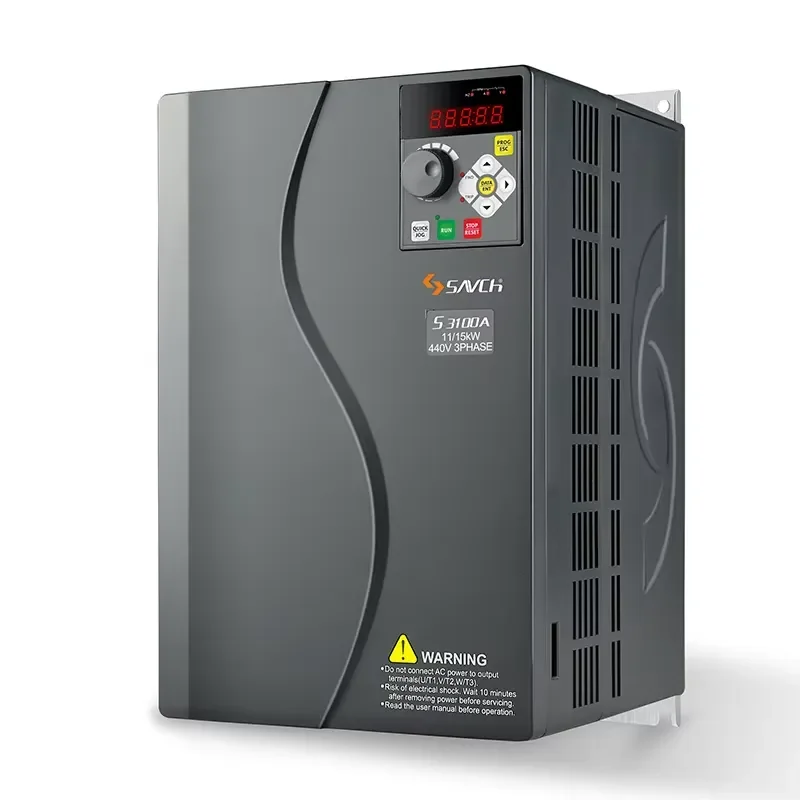 SAVCH S3100A AC Drive 0.4-630Kw 220V/380V 1/3Ph VFD Inverter with 0-400Hz Modbus/RS485 for Industrial Motor Speed Control