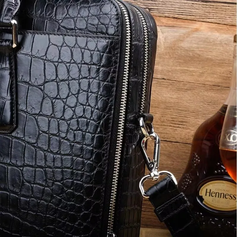 ourui  male men briefcase  Double zipper  male  handbag new men crocodile bag