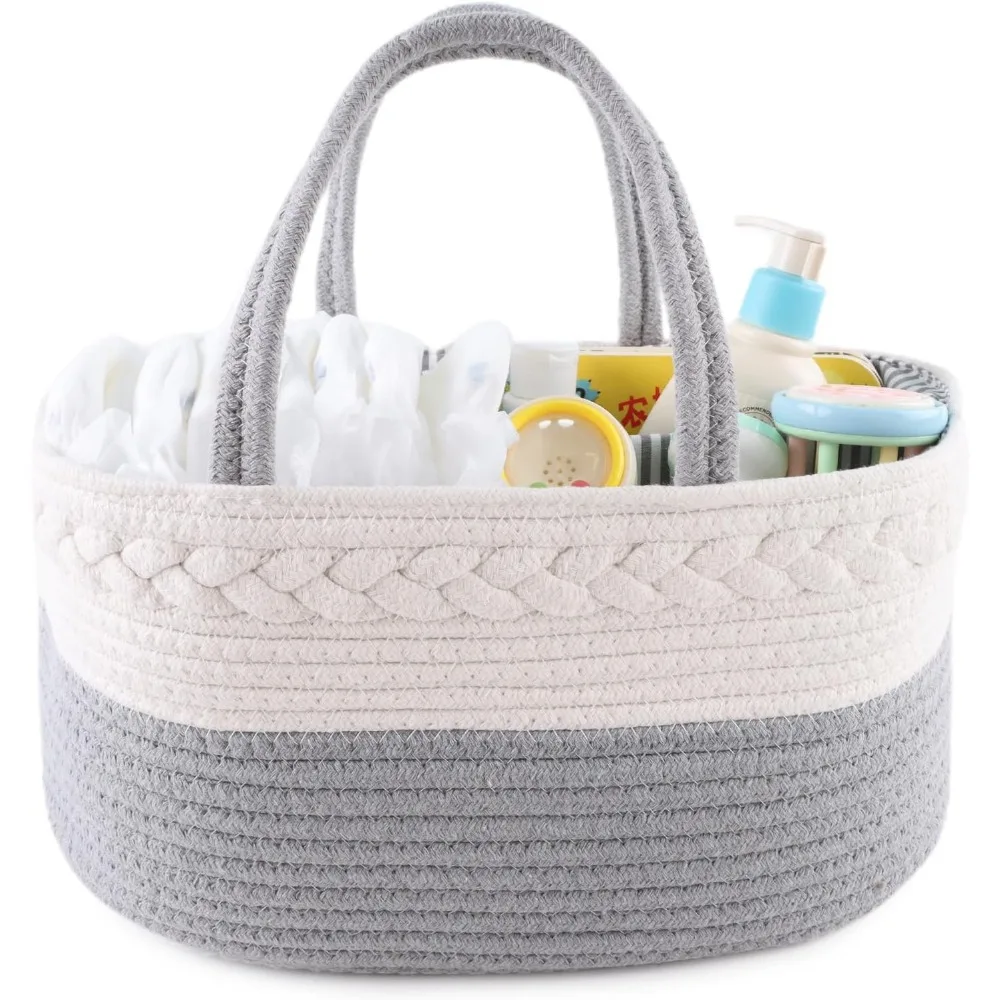 1pc Cotton Baby Diaper Caddy Organizer Canvas Portable Organizer for Changing Table Bag Baby Diaper Storage Basket