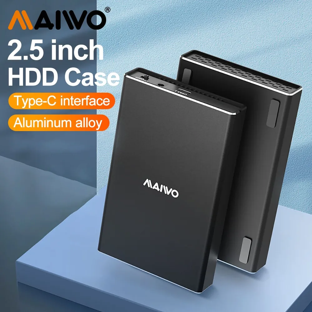 

MAIWO Aluminum alloy External Hard Drive Enclosure USB 3.1 and SATA 6Gbps Support for 2.5-Inch HDD/SSD, Tool-Free Installation