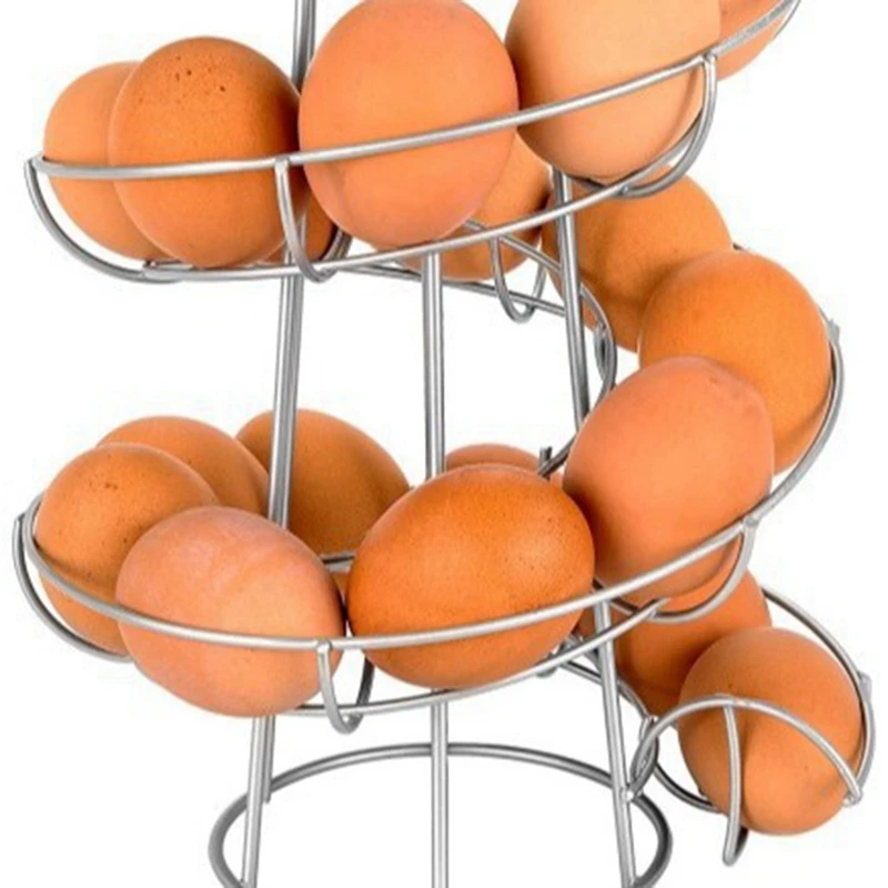 Kitchen Egg Rack, Spiral Egg Basket, Iron Practical Egg Storage Rack, Storage Rack Black-A51M