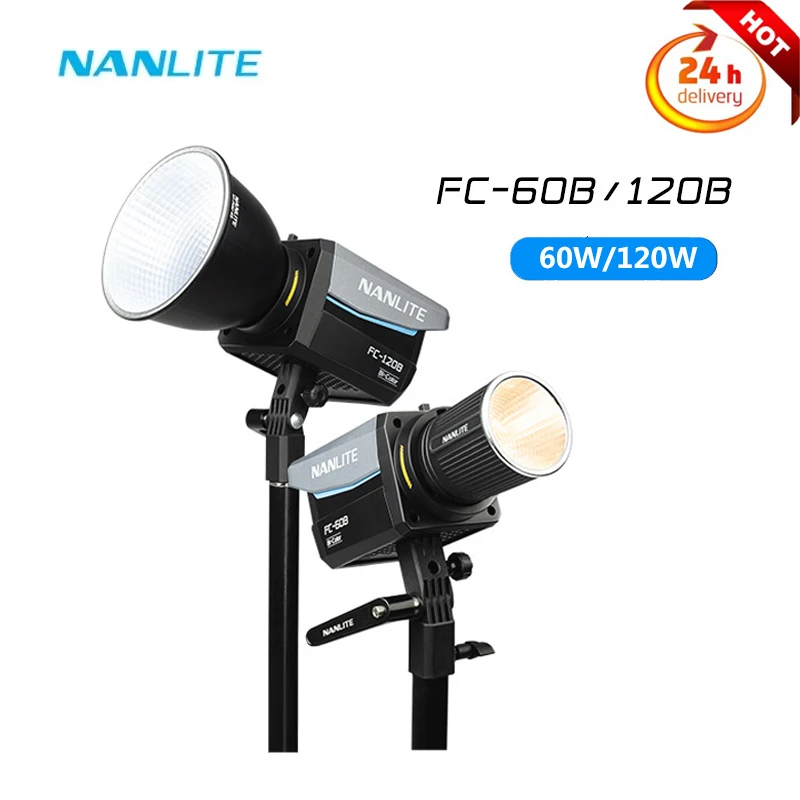 Nanlite FC-60B FC-120B LED Light 2700K-6500K COB Photography Fill Light Outdoor Live Streaming Studio Light for Video Vlogging