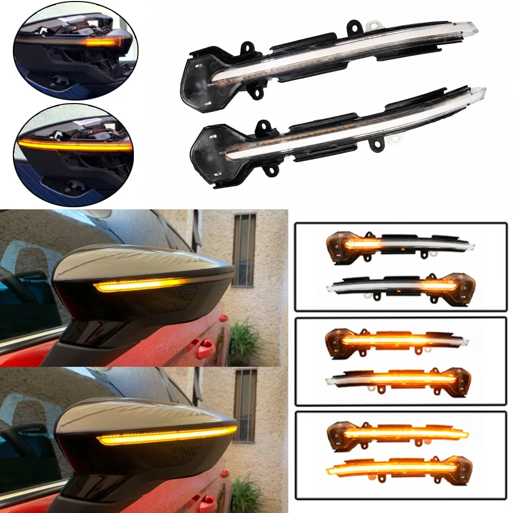 For SEAT Leon III Mk3 5F 13-19 Ibiza KJ Mk5 V Arona 17-19 LED Dynamic Turn Signal Indicator Light
