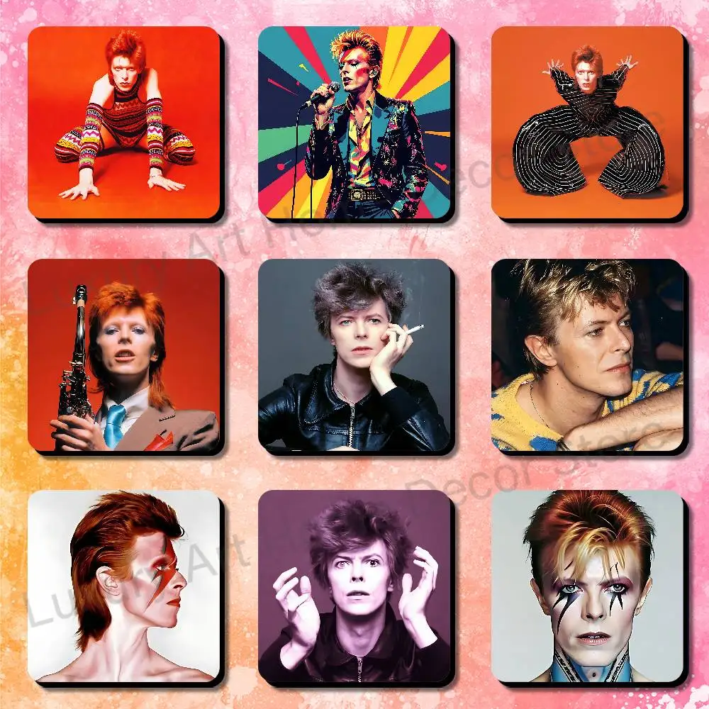 Rock D-David B-Bowie 75x75mm Frigerator Magnet Square Stickers Personalize Fridge Refrigerator Wall Door Decoration