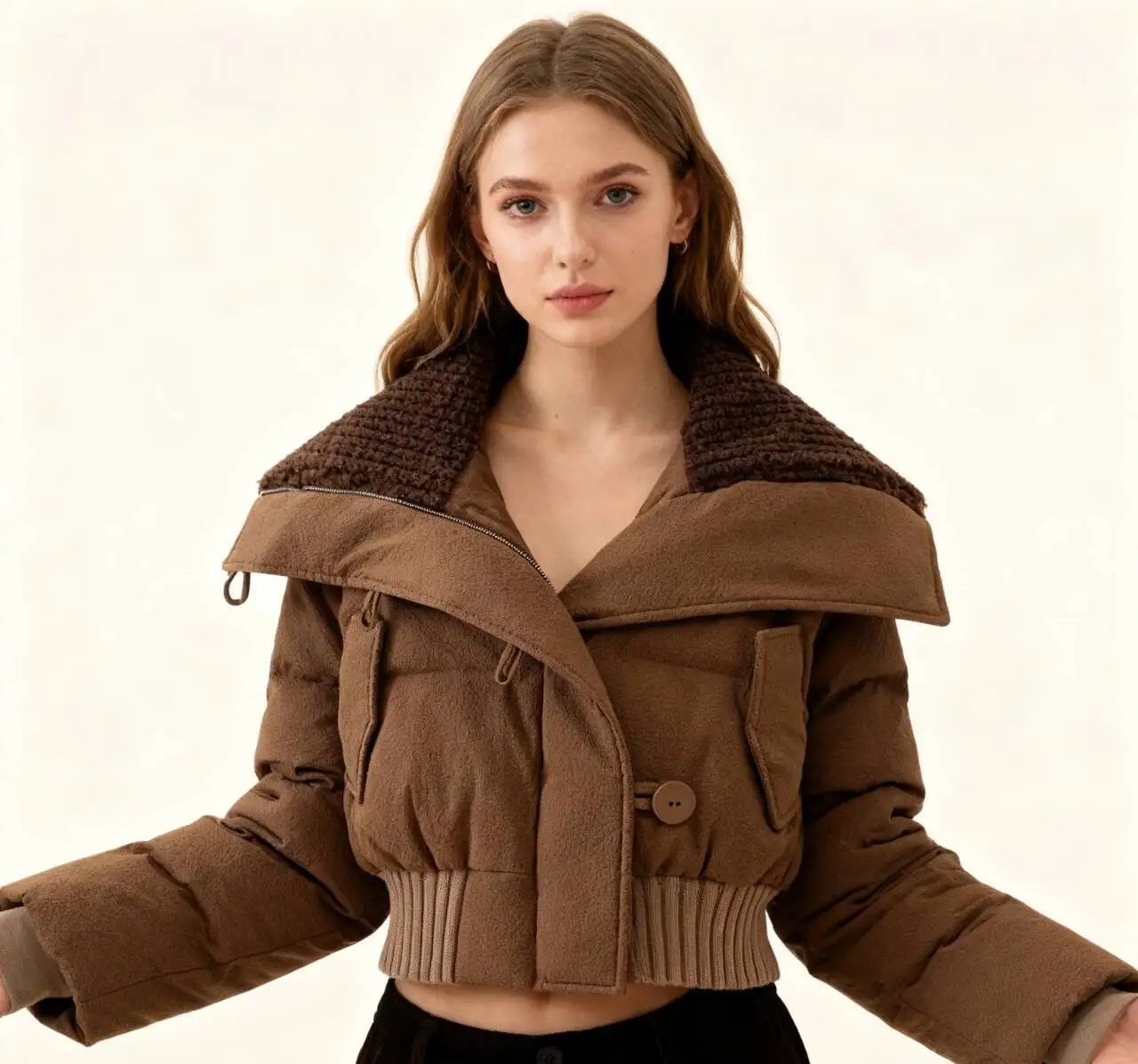 

Parkas Womens Vintage Winter Panelled Adjustable High-Street Minimalist Overcoat Buttoned Softshell Downcotton-Padded Shiny 2025