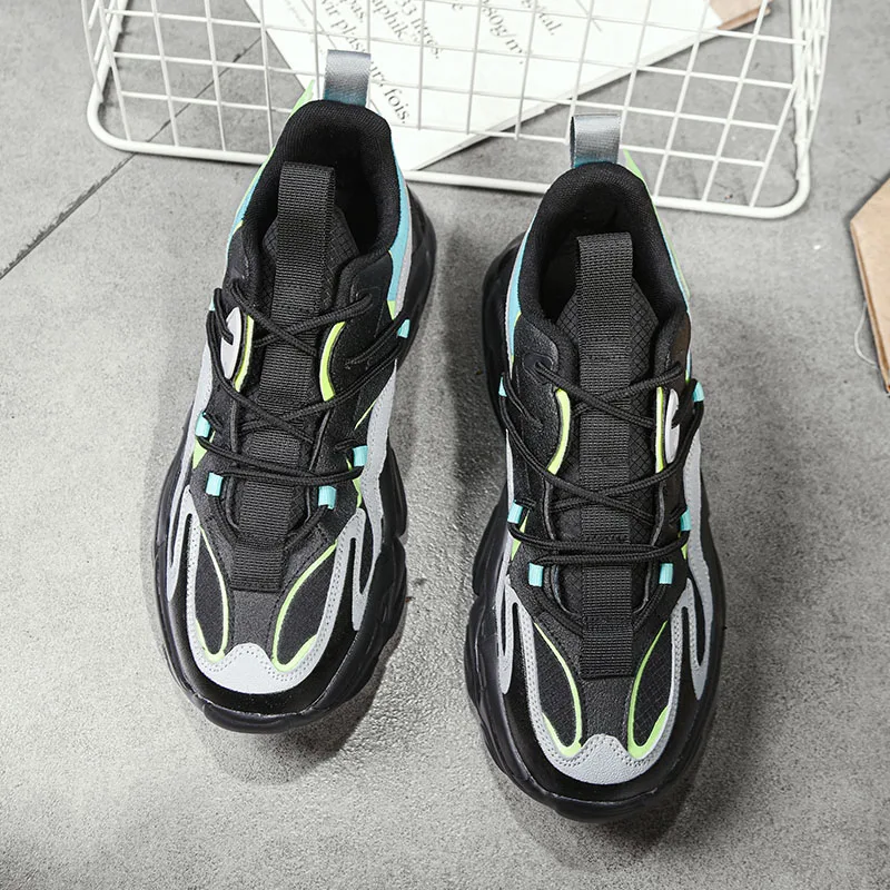 

Men's Thick Sole Sport Shoes Simple Fashionable Casual Sneaker High Quality Rubber Plastic Male Athletic Shoes Chunky Sneakers