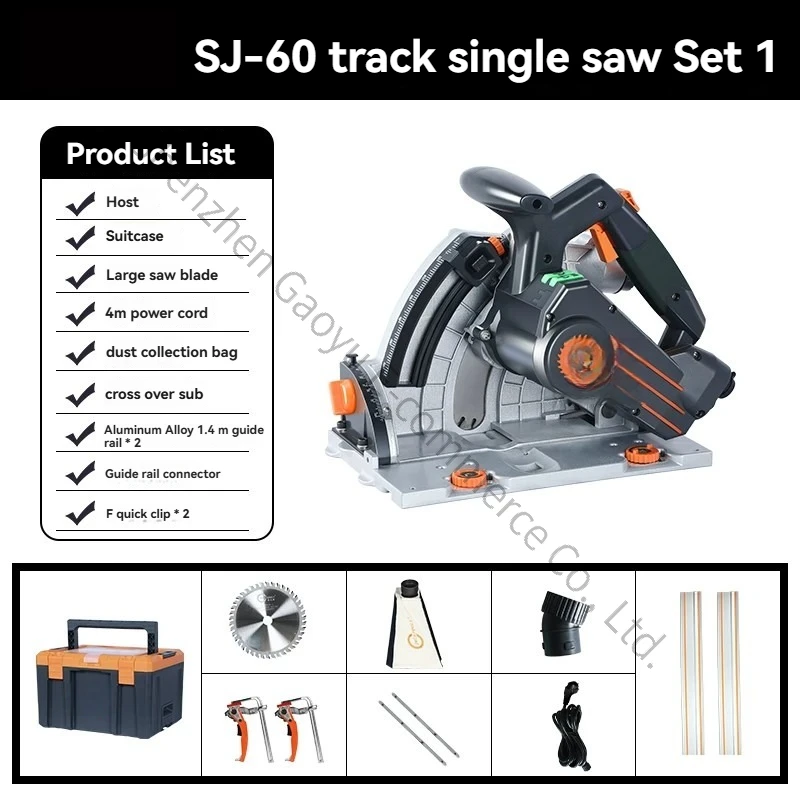 Professional Woodworking Track Saw 220V 110V Electric Circular Saw with Guide Rail, Variable Speed US/EU Plug for Wood MDF