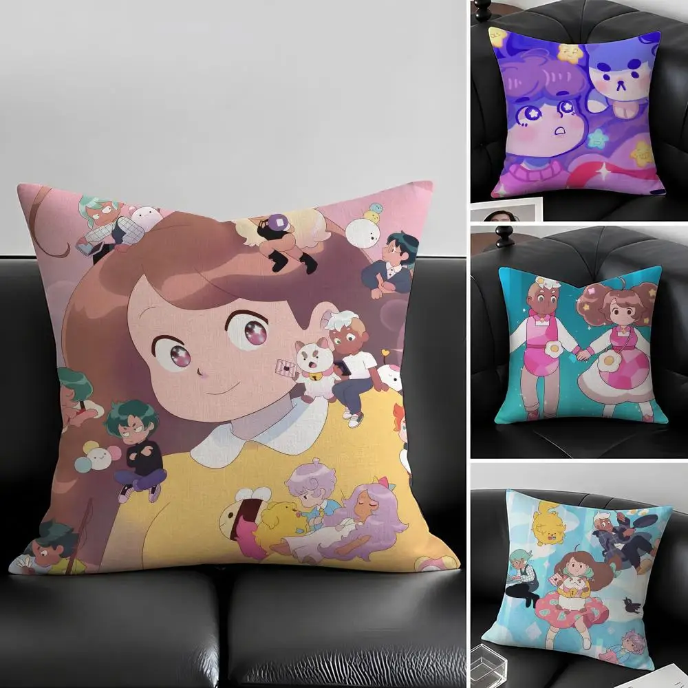 Anime Bee and PuppyCat Cushion Cover Natural Linen Pillowcase Set, All-in-One Decor for Sofa, Bedroom & Chair