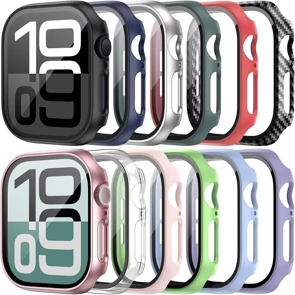 الزجاج المقسى + غطاء لساعة أبل الترا 49 مللي متر 10 46 مللي متر 42 مللي متر حامي الشاشة حافظة iWatch 9 8 7 45 مللي متر 41 مللي متر 6 5 SE 44 مللي متر 40 مللي متر قذيفة