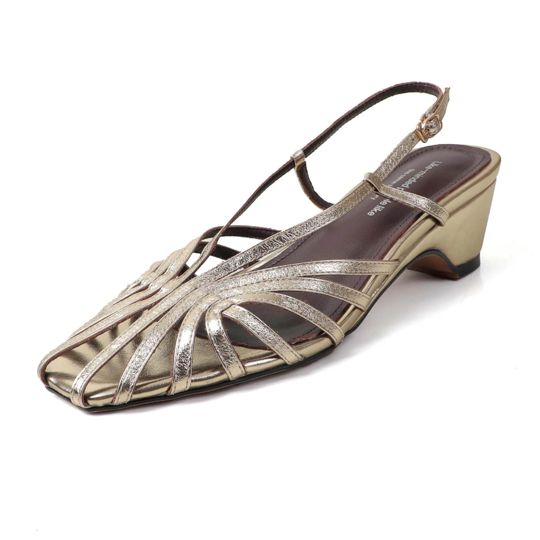 Krazing Pot Microfiber Med Heels Elegant Summer Shoes Office Lady Brand Dating Slingback Modern Catwalk Concise Women Sandals view 5