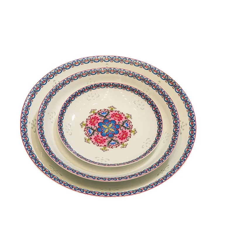 High-end exquisite porcelain enamel color series Chinese dish set Jingdezhen ceramics