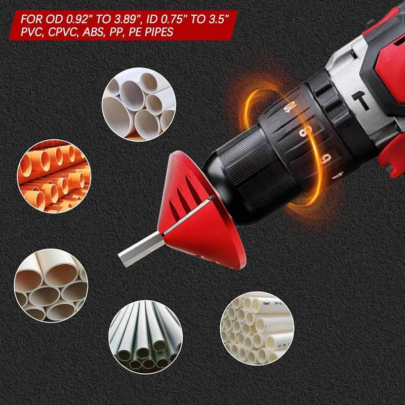 2 in 1 Inner Outer PVC Deburring Tool PVC Chamfer Tool Pipe and Tubing Chamfer Tool Home plumbing repairs