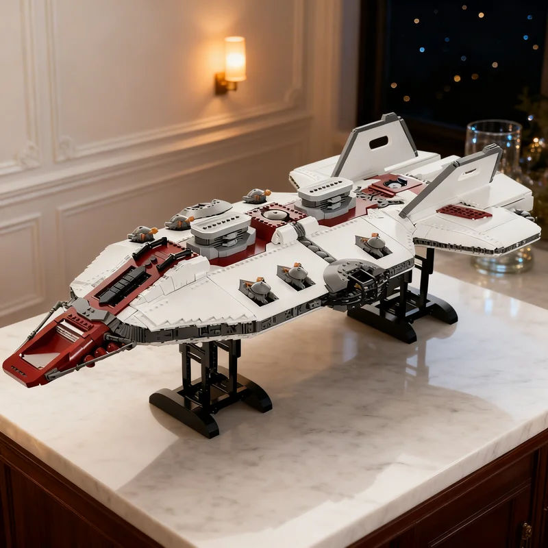 

5256 деталей MOC: Звездный крейсер класса Valzaleer, модель UCS, конструктор, архитектурная игрушка, рождественский подарок, кирпичики для детей, DIY