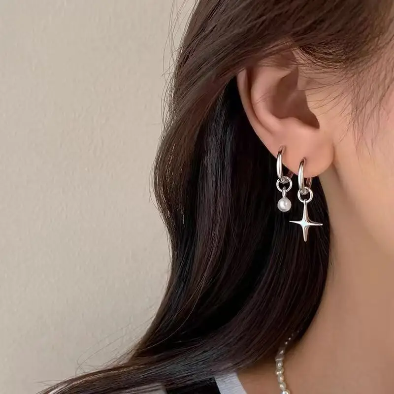 

Hollow Ear Hook Long Earring Simple Summer Jewelry Party Gifts Geometric Pentagrams Earrings Jewelry for Women Girls