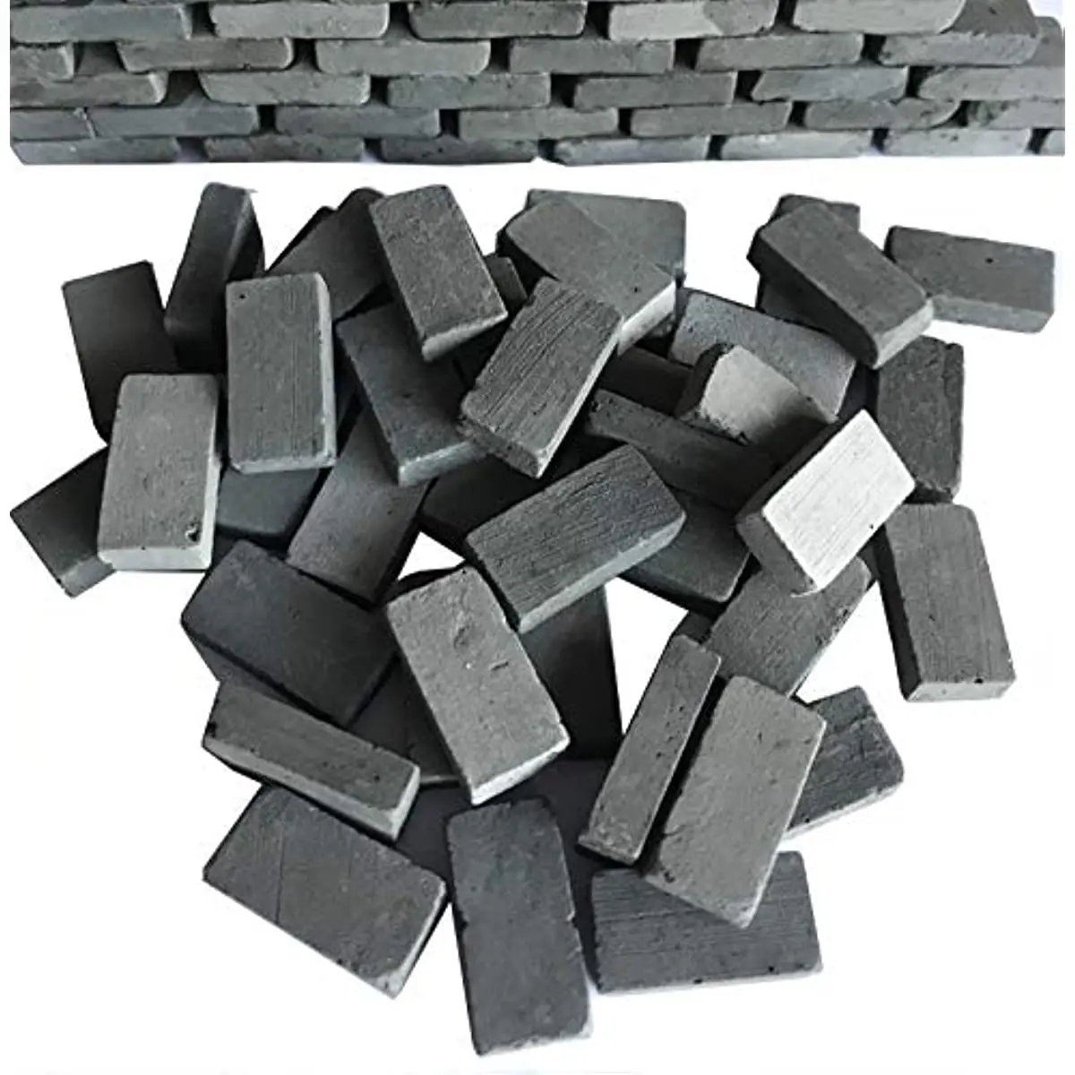 50pcs Miniature Gray Bricks - Tiny, Realistic, and Weathered Building Blocks for Dollhouses, Miniature Gardens, and DIY Models