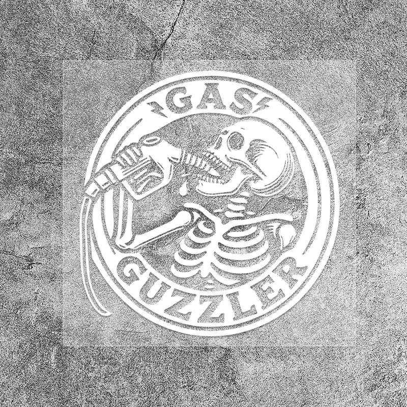 1PC Funny Skull Drinking Gasoline Stickers - Halloween Theme Waterproof Sunproof Universal for Car/Truck/Fuel Tank/Glass/Metal - view 4