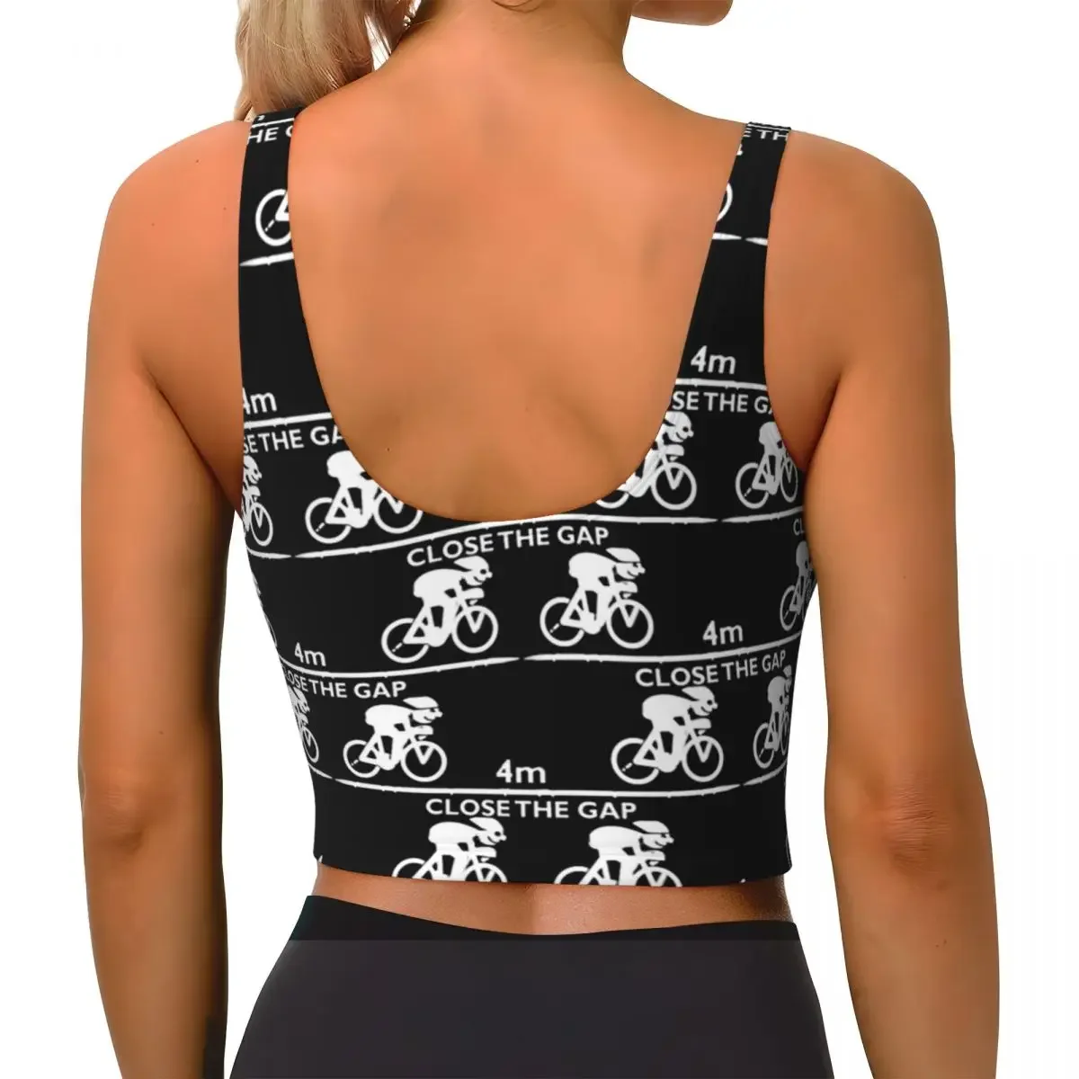 Custom Zwift Close The Gap Women Sports Bra High Impact Vest Gym Workout Yoga Crop Tank Top