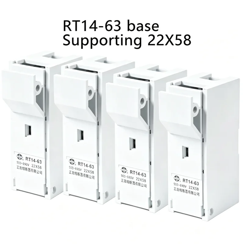 Rail fuse 1P RT14-63 22x58MM 63A-125A 415V 500V Cartridge Fuse Base filler sealed tube fuse base
