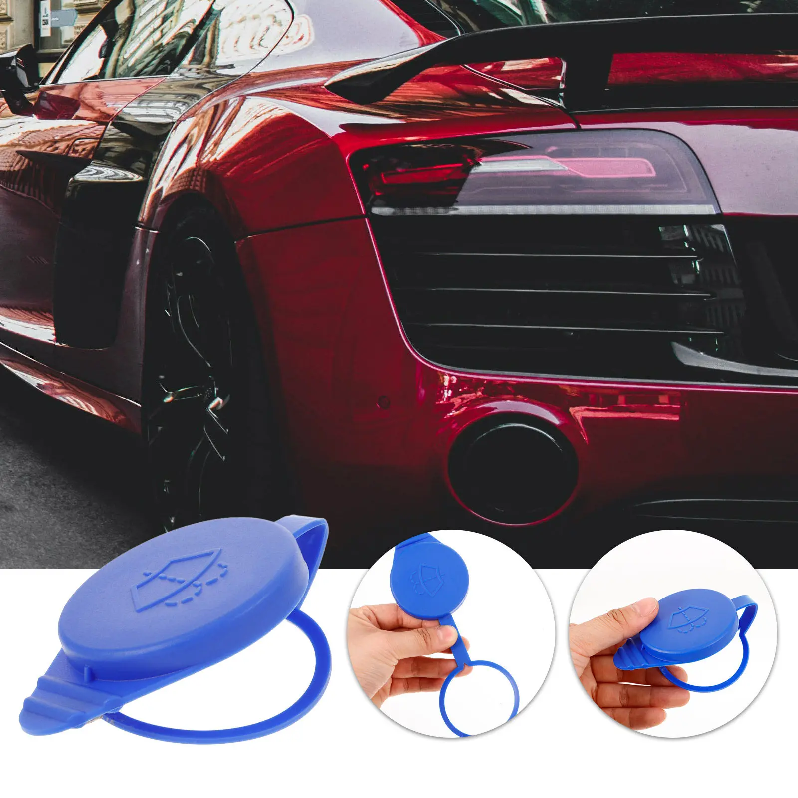 

Car Windshield Washer Fluid Cap Cp9z17a605a Compatible Windshield Washer Reservoir Tank Cap Clear View Level Monitoring Sturdy