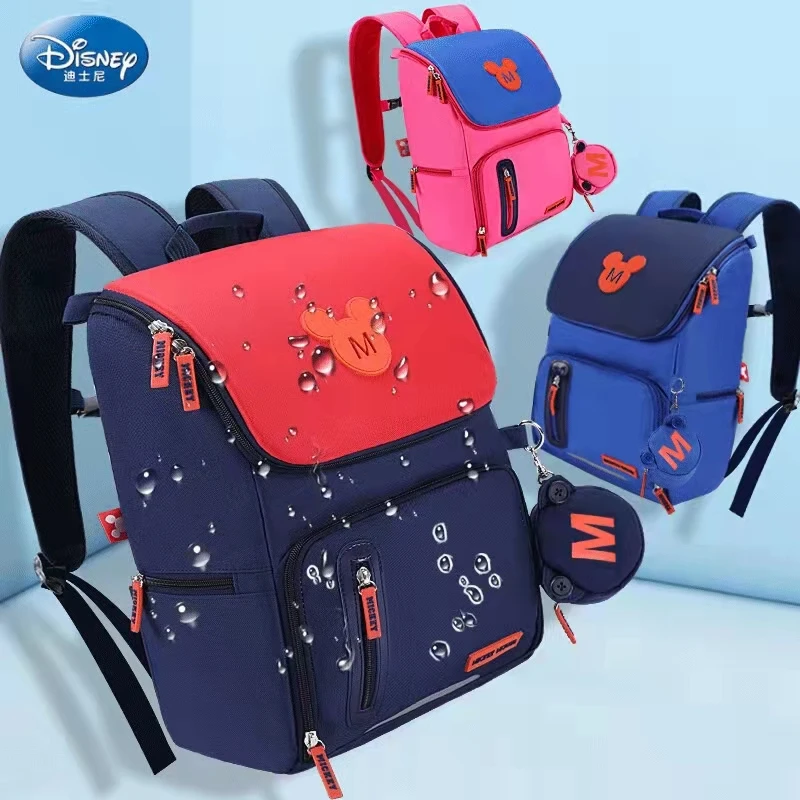 

2022 Disney Mickey School Bags For Boys Girls Primary Student Shoulder Orthopedic Backpack Large Capacity Grade 1-6 Mochilars