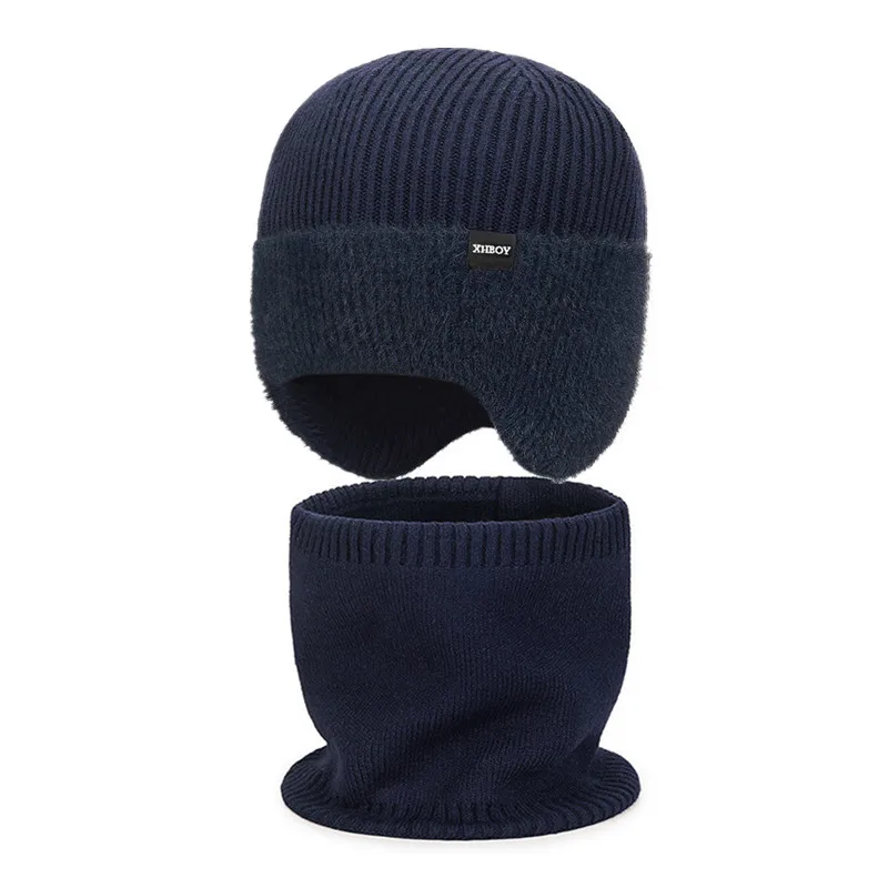 

Casual Windproof & Warm 2-Piece Set: Neck-Protecting Knitted Ear-Covering Hat + Cold-Resistant Woolen Scarf