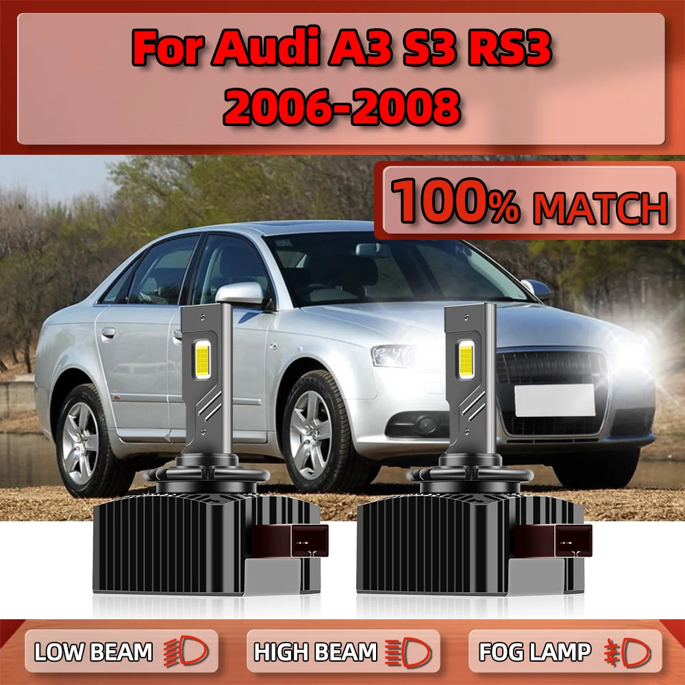 D1S Canbus LED Headlights Bulbs 29000LM Turbo Auto Headlamps 120W Car Xenon HID Lights For Audi A3 S3 RS3 2006 2007 2008