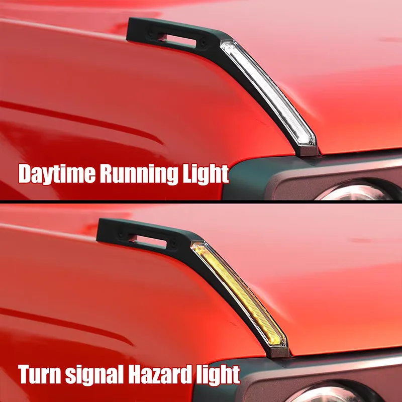 For Ford Bronco Hood Trail Sight Trim Amber Lights Non-destructive Installation Hood 4X4 Off-road Exterior Parts Decoration Kits