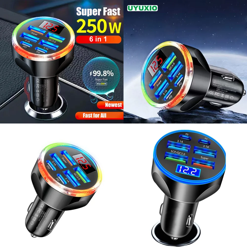 Dropshipping Products Super Fast Charge USB Car Charger Type C Dual PD Multi Port Adapter with Volt Meter for iPhone Trending