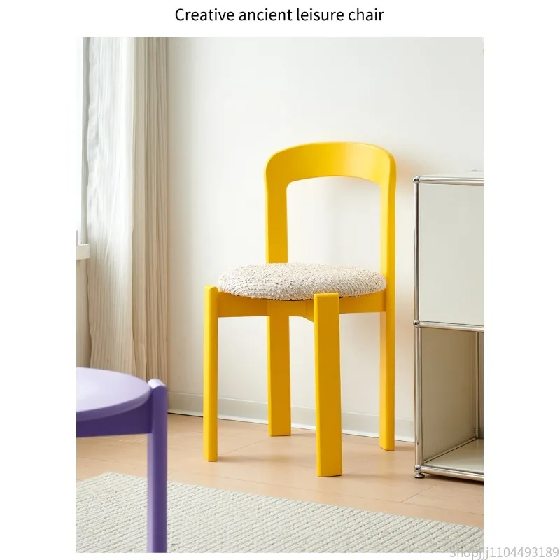 كراسي تناول الطعام المستديرة المصنوعة من الخشب الصلب الاسكندنافي بتقنية عازمة بالبخار وتصميم مريح وأثاث المطبخ الاسكندنافي كرسي المطعم