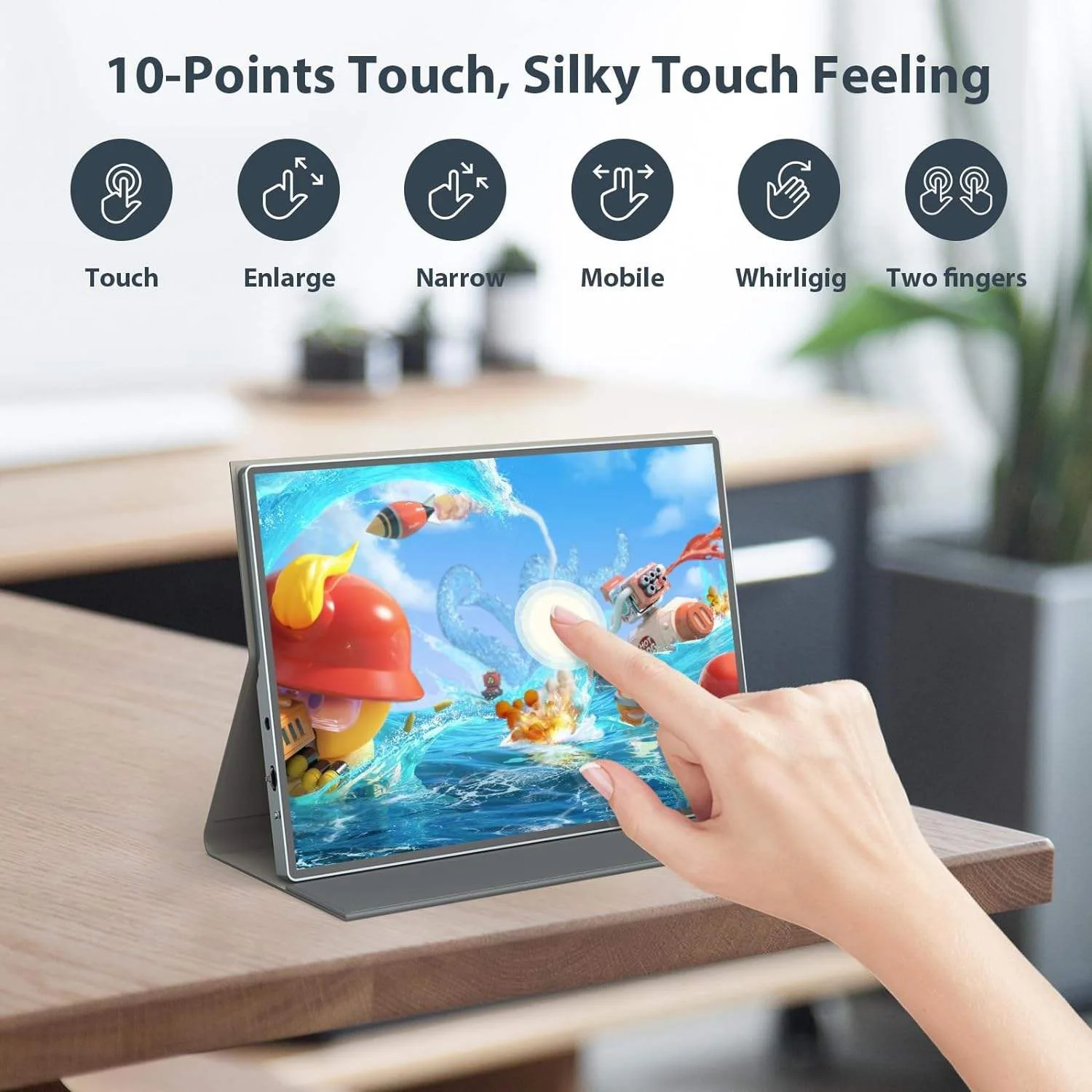 10.5 Inch Touch Portable Monitor FHD 1920*1280 IPS 100% sRGB External Touch Display for Laptop PC Phone TV PS4/5 XBox Mac Switch