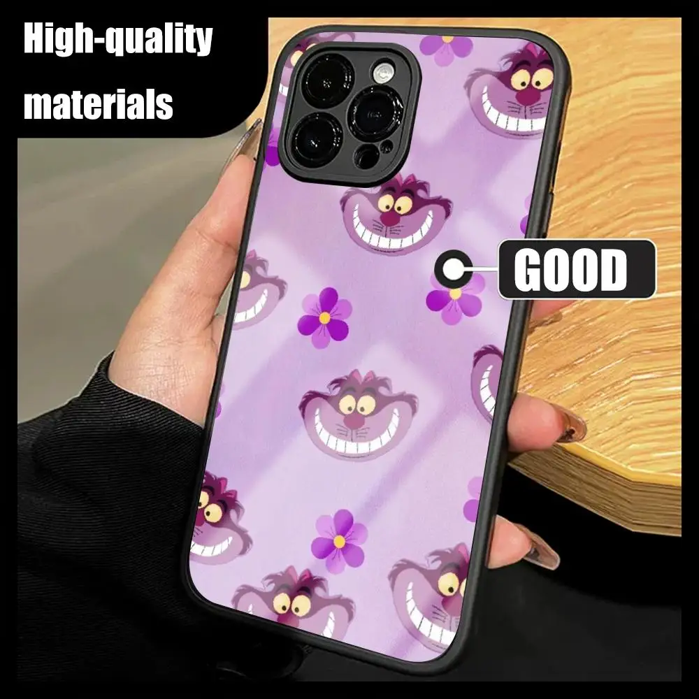 Cheshire Cat Alice wonderland Phone Case For iPhone 18 17 16 15 14 13 12 X XR XS 8 Plus Mini Pro Max Glass Magnetic Phone Case