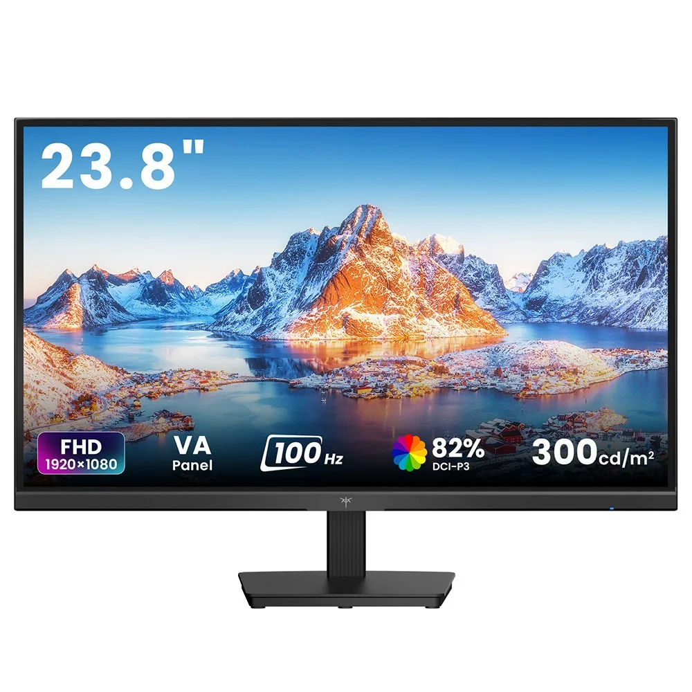 KTC H24B9 Flat, 16:9 VA FHD, 1920 X 1080@100Hz Kantoormonitor, Verbluffende beeldkwaliteit, Realistische detaileffecten, Comfortabele verstelbare kijkhoek, Flexibele connectiviteit, 23,8 inch, 300