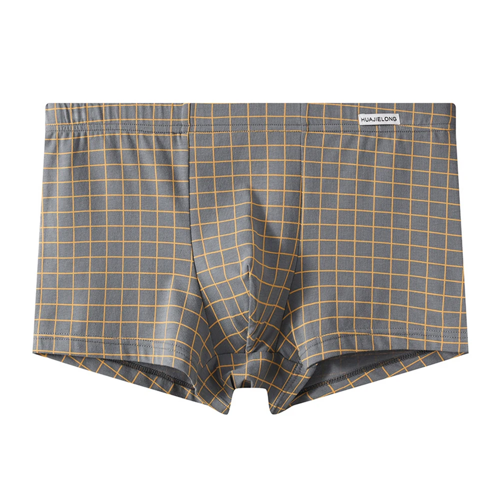 

Mens Cotton Plaid Boxer Briefs Low Rise Underwear Trunks Shorts Sissy U Convex Pouch Underpants Breathable Trunks Lingerie