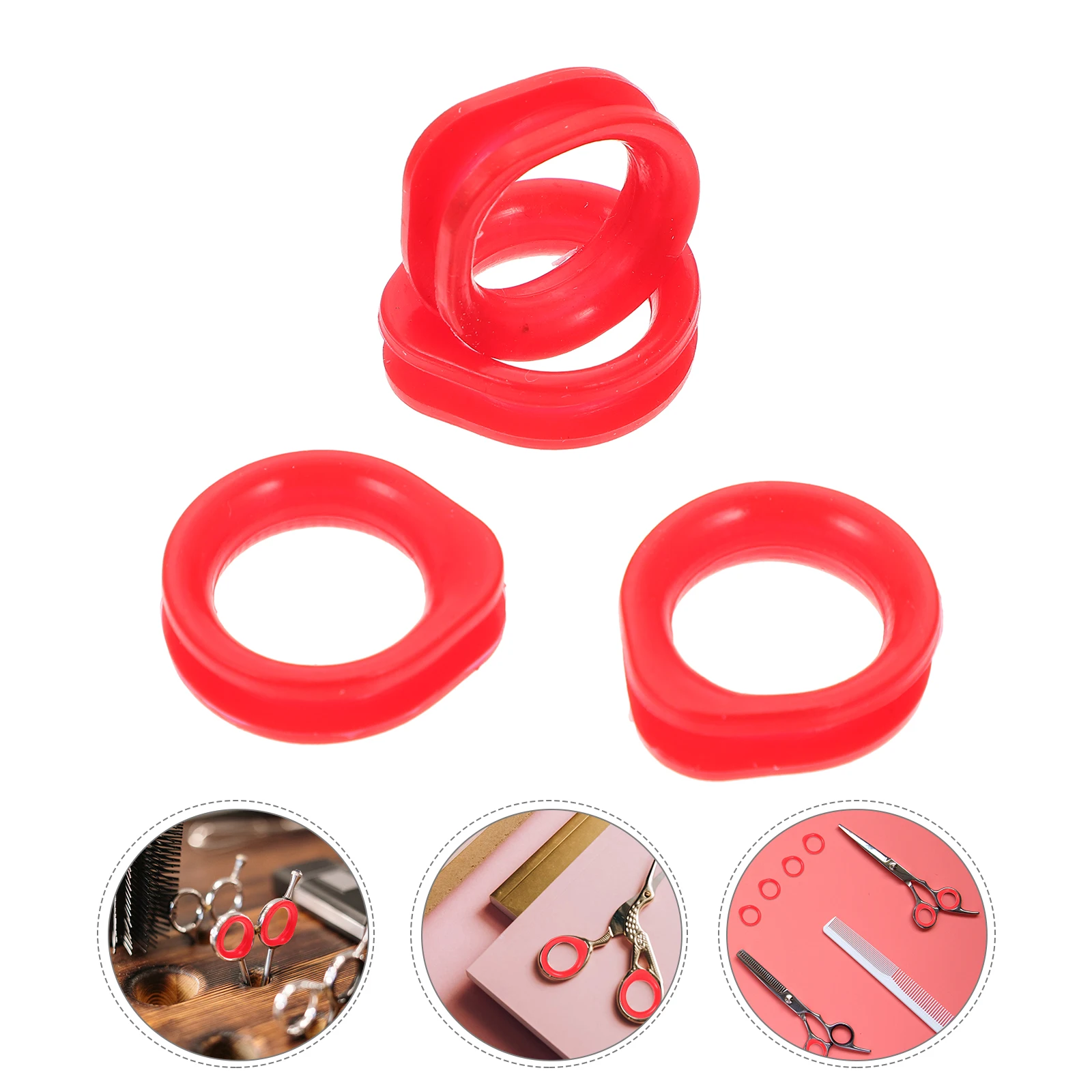 4 قطعة سيليكون مقص خواتم الاصبع المضادة للانزلاق حامي مرن للتهيأ قص الشعر المقصات مريح يده غطاء حلقة #6