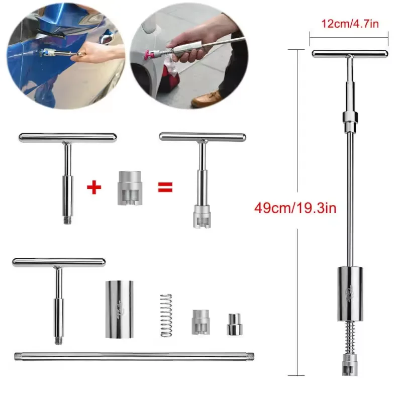 Kits de ferramentas para remoção de amassados sem pintura, extrator de amassados de carro com placa refletora de LED para danos ao granizo do carro
