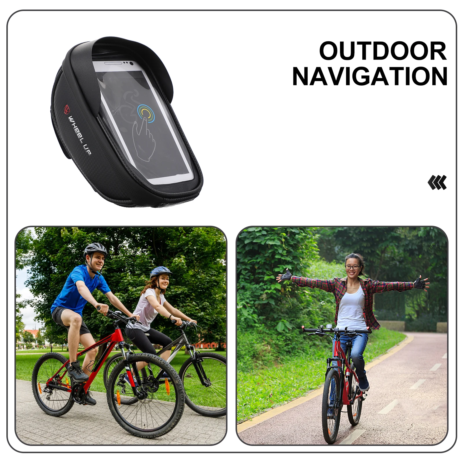 

Large Space Composite Material Bike Pouch Scratch Proof Rain Proof Design Waterproof Cycling Front Frame Bag Tube Bag Cell Phone